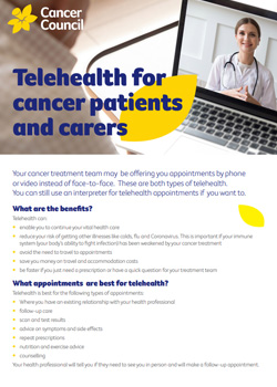 FACT SHEET: Telehealth for cancer patients and carers