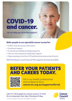 POSTER: COVID-19 and cancer. Let us help you provide support